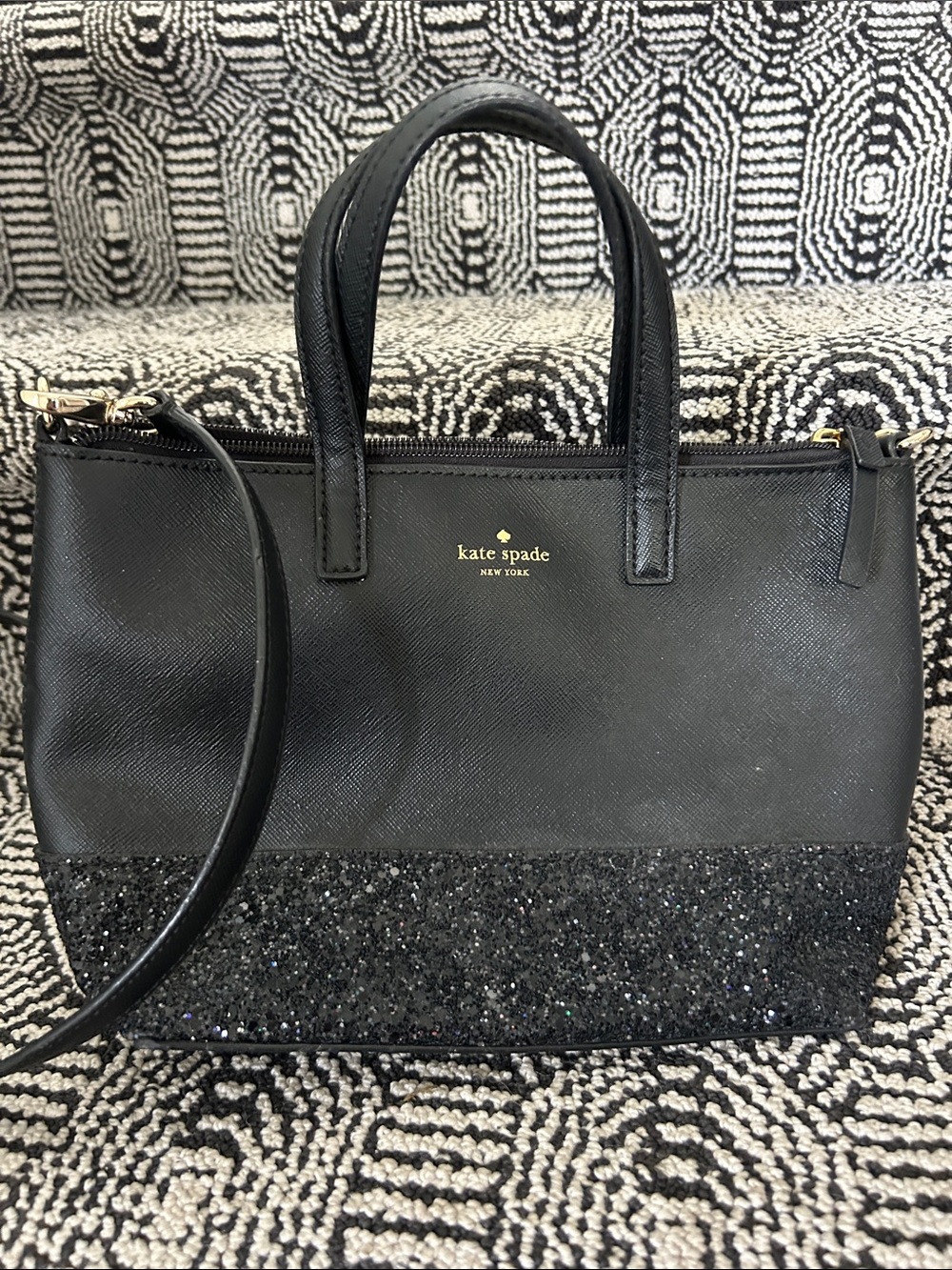 Kate Spade Black Purse with Glitter